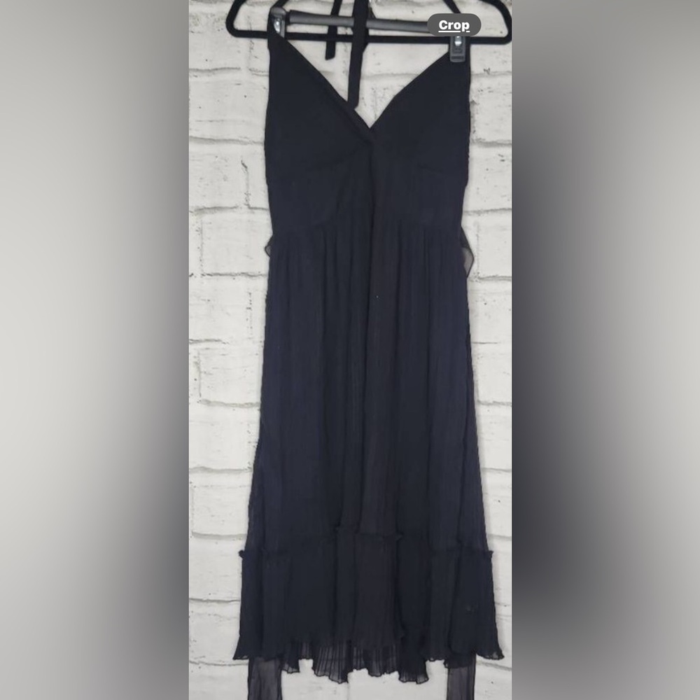 Jonathan Martin Sleeveless Spaghetti Strap Halter V-Neck Mini Dress Black Sz 10